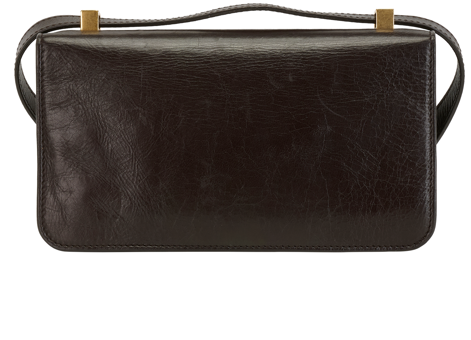 Classic Mini Flap, &pound;395, Handbags, Brown, Leather, Back view